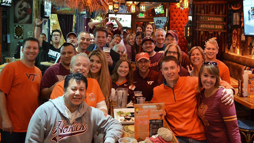 Hokie Happy Hour (6-7pm) and VT Men's basketball game watch (7:15-9:30pm)